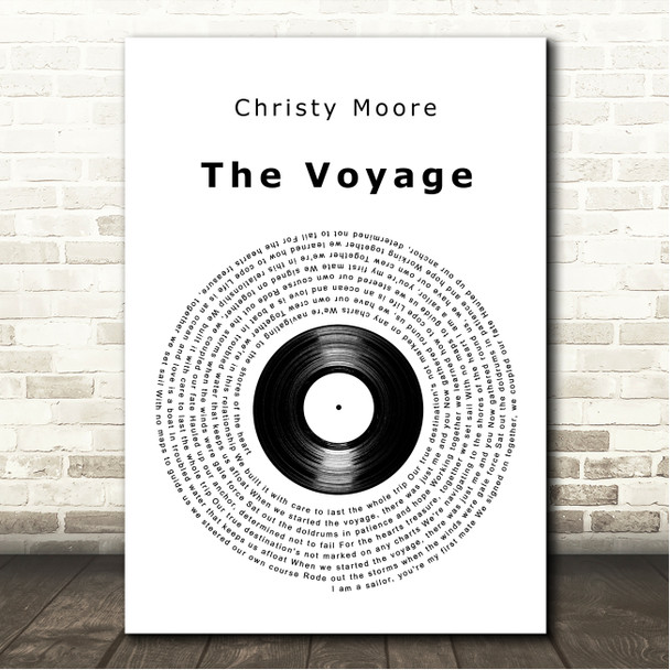 Christy Moore The Voyage Vinyl Record Song Lyric Wall Art Canvas Framed Print