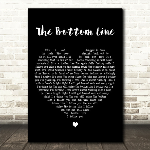 Depeche Mode The Bottom Line Black Heart Song Lyric Wall Art Canvas Framed Print