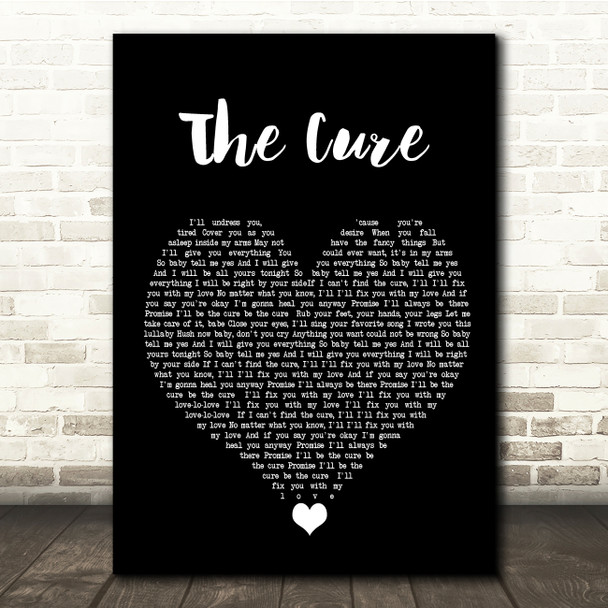 Lady Gaga The Cure Black Heart Song Lyric Quote Music Print