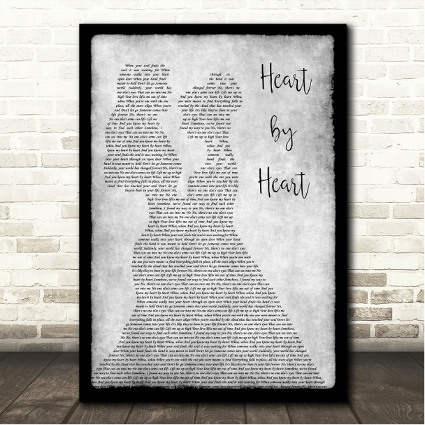 Demi Lovato Heart by Heart Lesbian Couple Two Ladies Dancing Grey Song Lyric Wall Art Canvas Framed Print