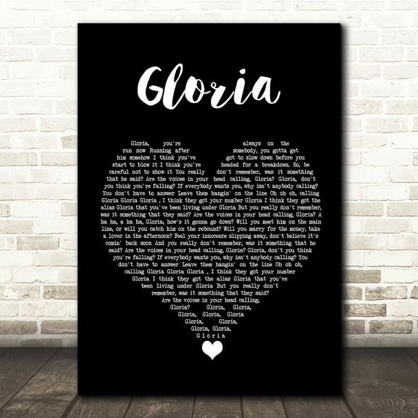 Laura Branigan Gloria Black Heart Song Lyric Quote Music Print