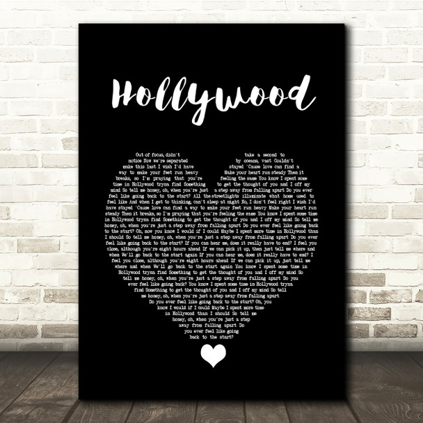 Lewis Capaldi Hollywood Black Heart Song Lyric Quote Music Print
