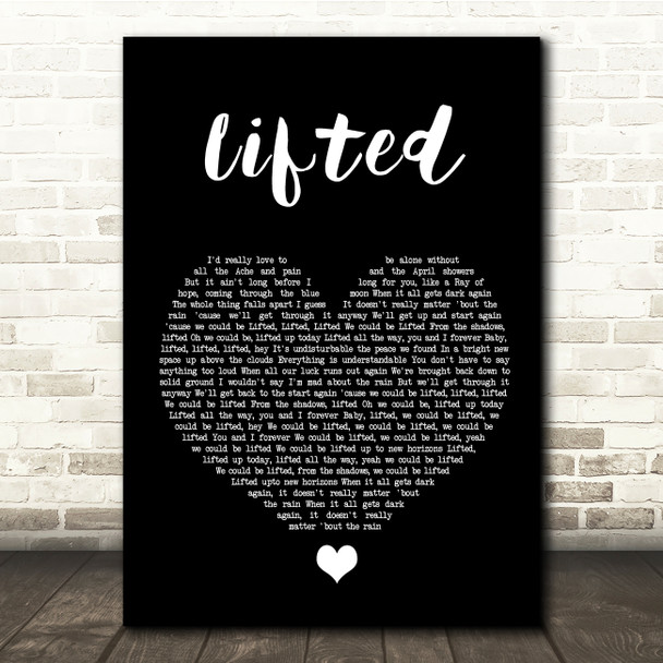 Lighthouse Family Lifted Black Heart Song Lyric Quote Music Print
