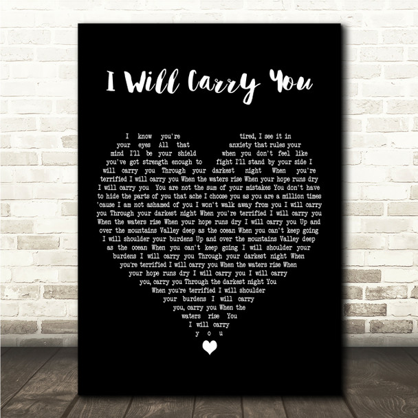 Ellie Holcomb I Will Carry Yo Black Heart Song Lyric Wall Art Canvas Framed Print
