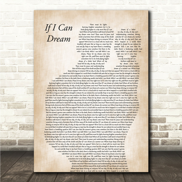 Elvis Presley If I Can Dream Father & Baby Song Lyric Wall Art Canvas Framed Print
