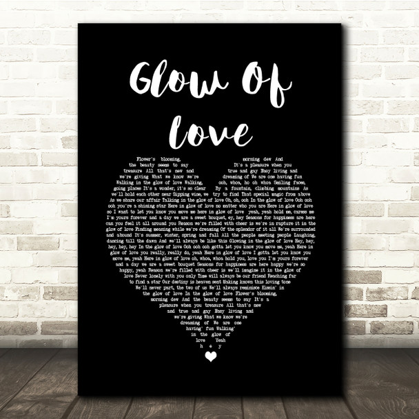 Luther Vandross Glow Of Love Black Heart Song Lyric Quote Music Print