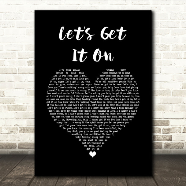 Marvin Gaye Let's Get It On Black Heart Song Lyric Quote Music Print