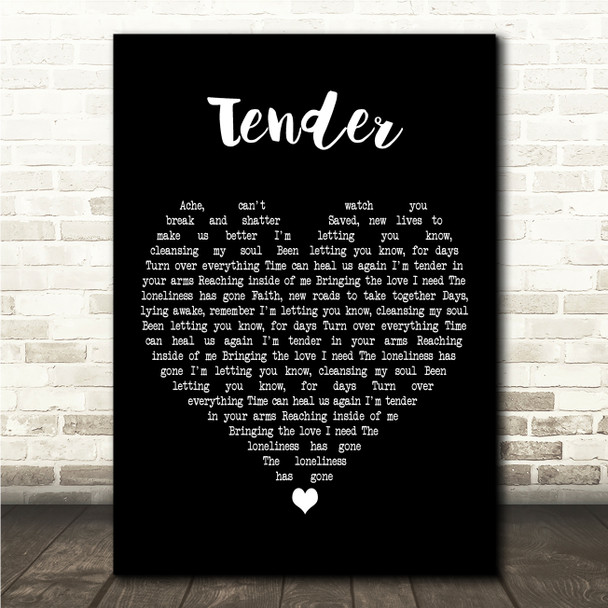Feeder Tender Black Heart Song Lyric Wall Art Canvas Framed Print
