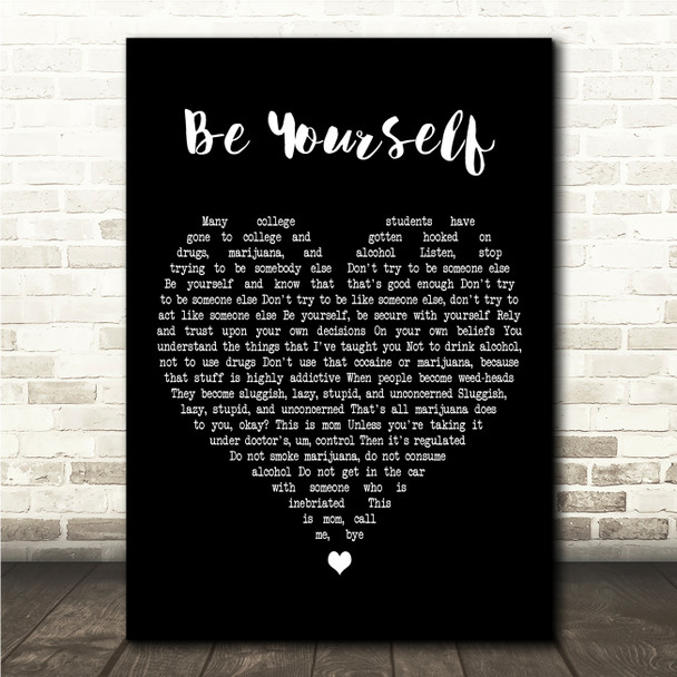 Frank Ocean Be Yourself Black Heart Song Lyric Wall Art Canvas Framed Print