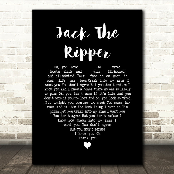 Morrissey Jack The Ripper Black Heart Song Lyric Quote Music Print