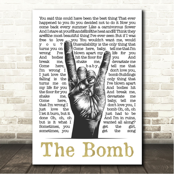 Florence + the Machine The Bomb Sketch Rock Fist Song Lyric Wall Art Canvas Framed Print