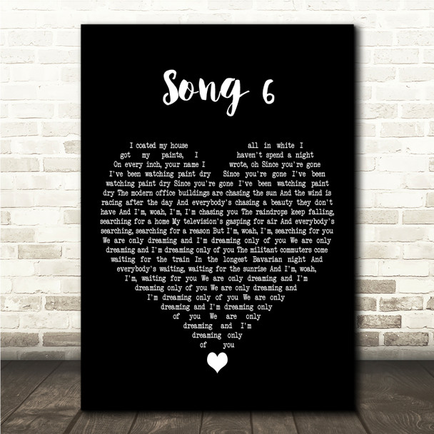 George Ezra Song 6 Black Heart Song Lyric Wall Art Canvas Framed Print