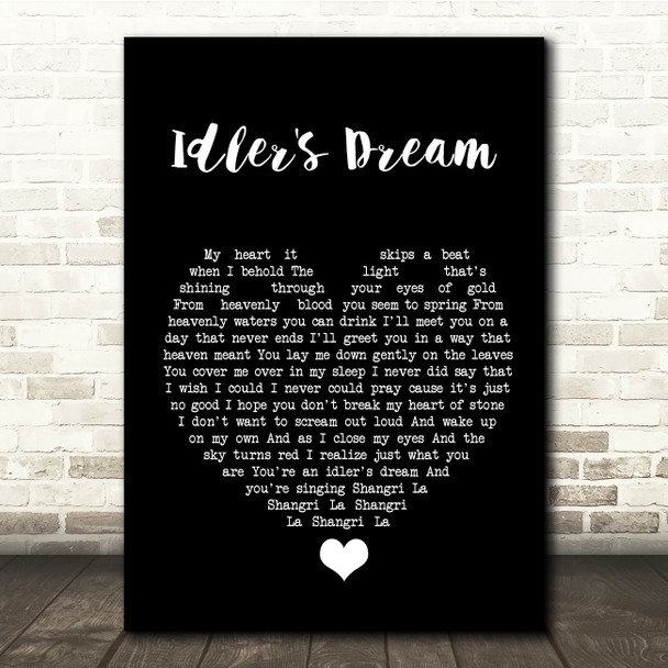 Oasis Idler's Dream Black Heart Song Lyric Quote Music Print