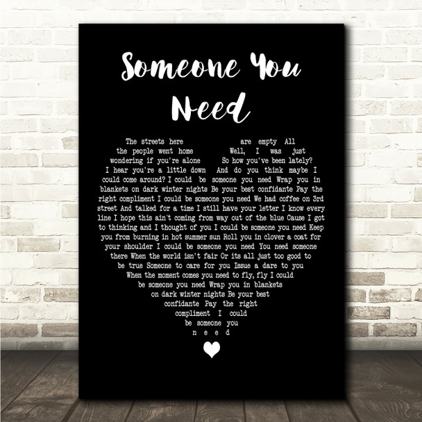 Howard Jones Someone You Need Black Heart Song Lyric Wall Art Canvas Framed Print