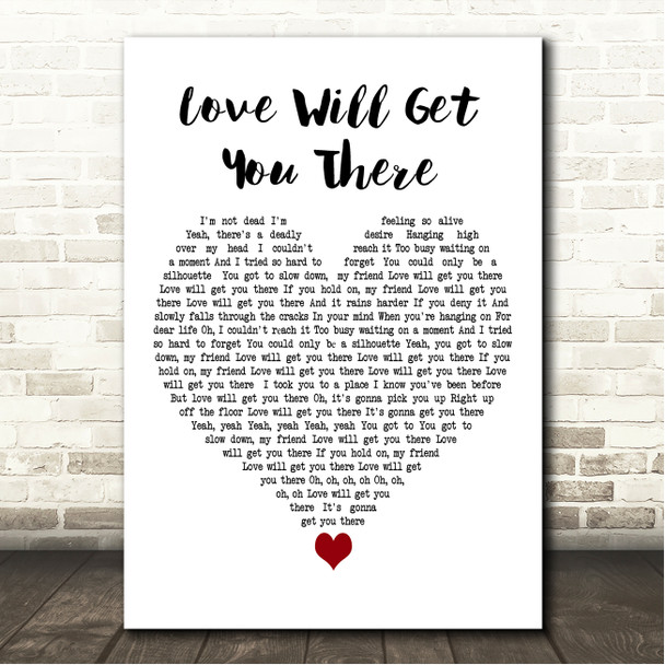 Inhaler Love Will Get You There White Heart Song Lyric Wall Art Canvas Framed Print