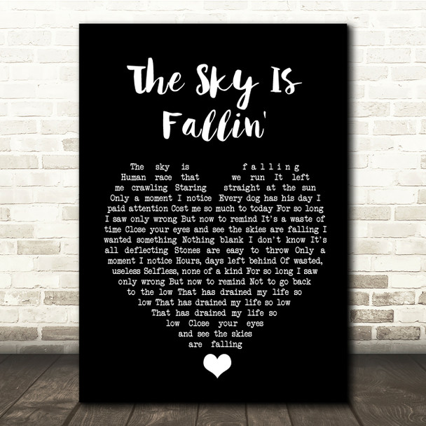 Queens Of The Stone Age The Sky Is Fallin' Black Heart Song Lyric Quote Music Print