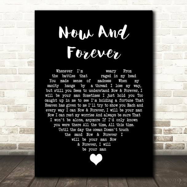 Richard Marx Now And Forever Black Heart Song Lyric Quote Music Print