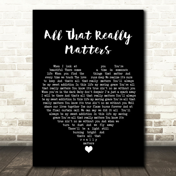 Richie Sambora All That Really Matters Black Heart Song Lyric Quote Music Print