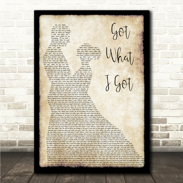 Jason Aldean Got What I Got Man Lady Dancing Song Lyric Wall Art Canvas Framed Print