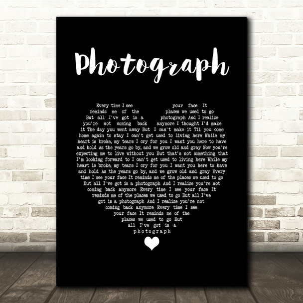 Ringo Starr Photograph Black Heart Song Lyric Quote Music Print