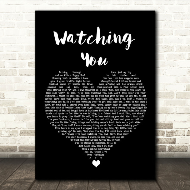 Rodney Atkins Watching You Black Heart Song Lyric Quote Music Print
