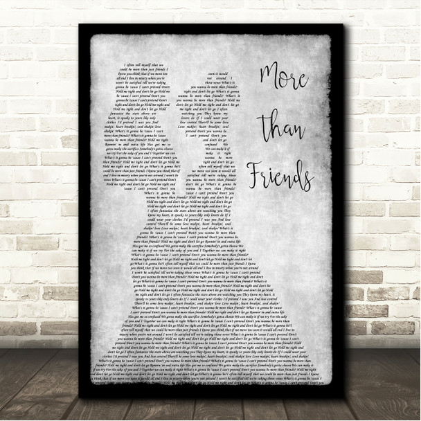 James Hype More Than Friends Lesbian Couple Two Ladies Dancing Grey Song Lyric Wall Art Canvas Framed Print