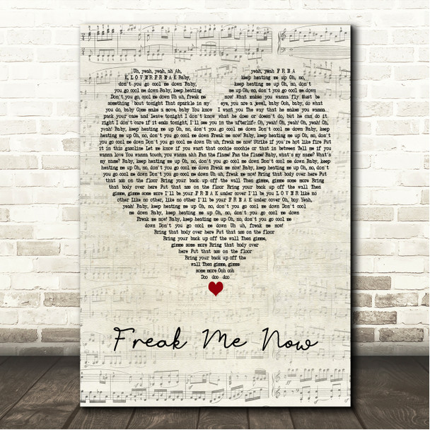 Jessie Ware Freak Me Now Script Heart Song Lyric Wall Art Canvas Framed Print