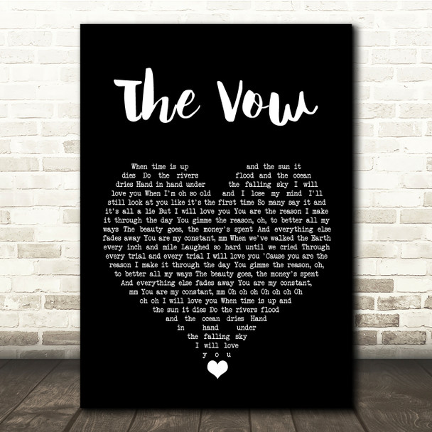 Ruth-Anne Cunningham The Vow Black Heart Song Lyric Quote Music Print