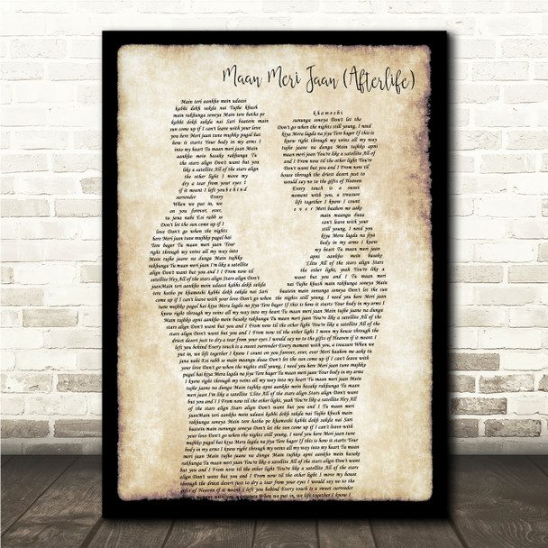 King & Nick Jonas Maan Meri Jaan (Afterlife) Gay Couple Two Men Dancing Song Lyric Wall Art Canvas Framed Print