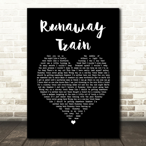 Soul Asylum Runaway Train Black Heart Song Lyric Quote Music Print