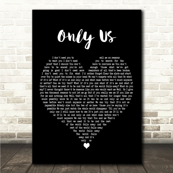 Laura Dreyfuss & Ben Platt Only Us Black Heart Song Lyric Wall Art Canvas Framed Print
