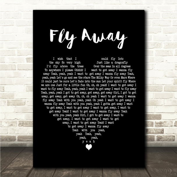 Lenny Kravitz Fly Away Black Heart Song Lyric Wall Art Canvas Framed Print