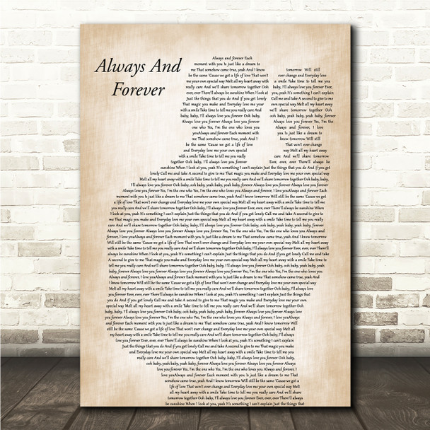 Luther Vandross Always And Forever Father & Baby Song Lyric Wall Art Canvas Framed Print