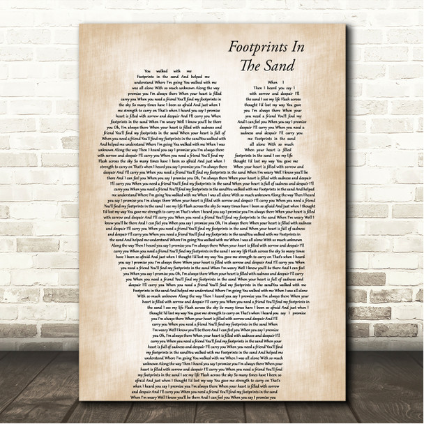 Leona Lewis Footprints In The Sand Mother & Baby Song Lyric Wall Art Canvas Framed Print