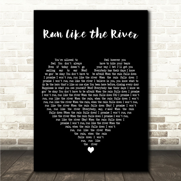 Meghan Trainor Run Like the River Black Heart Song Lyric Wall Art Canvas Framed Print