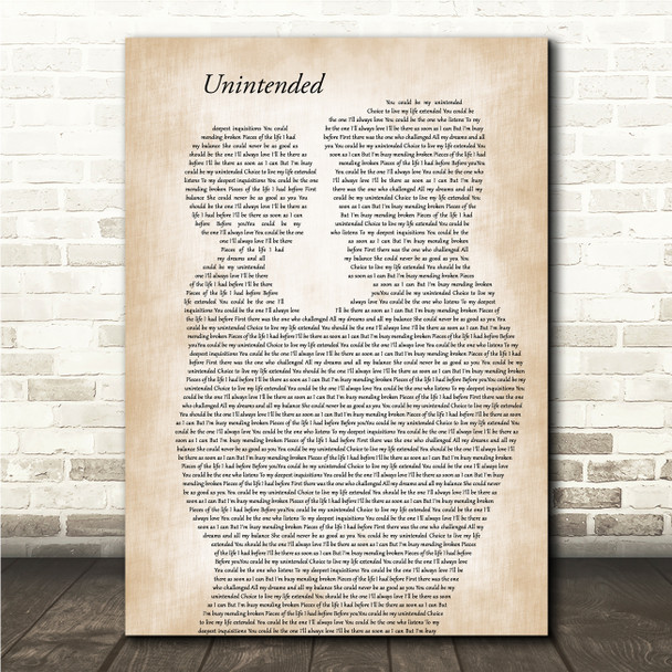 Muse Unintended Father & Child Song Lyric Wall Art Canvas Framed Print
