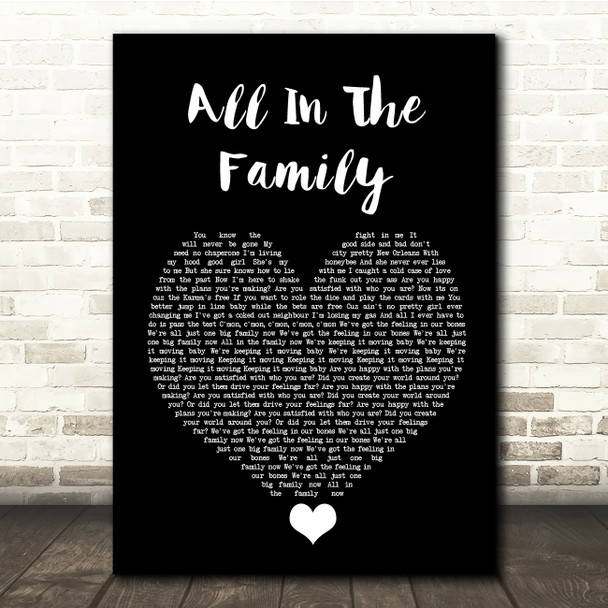 The Revivalists All In The Family Black Heart Song Lyric Quote Music Print