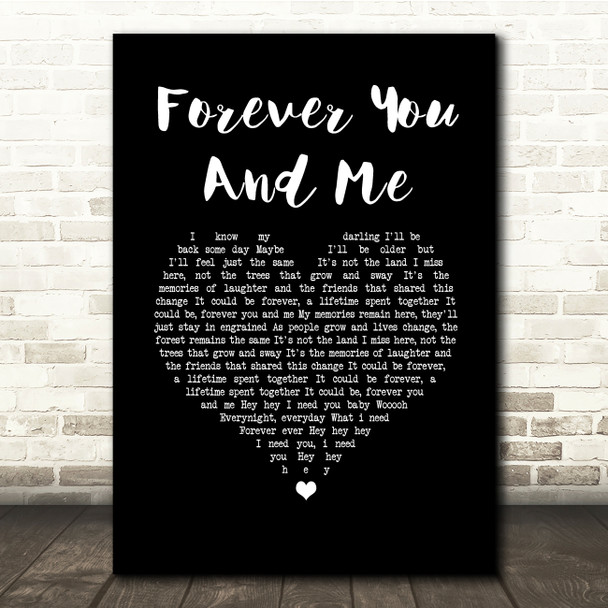The Teskey Brothers Forever You And Me Black Heart Song Lyric Quote Music Print
