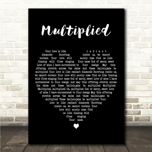 NEEDTOBREATHE Multiplied Black Heart Song Lyric Wall Art Canvas Framed Print