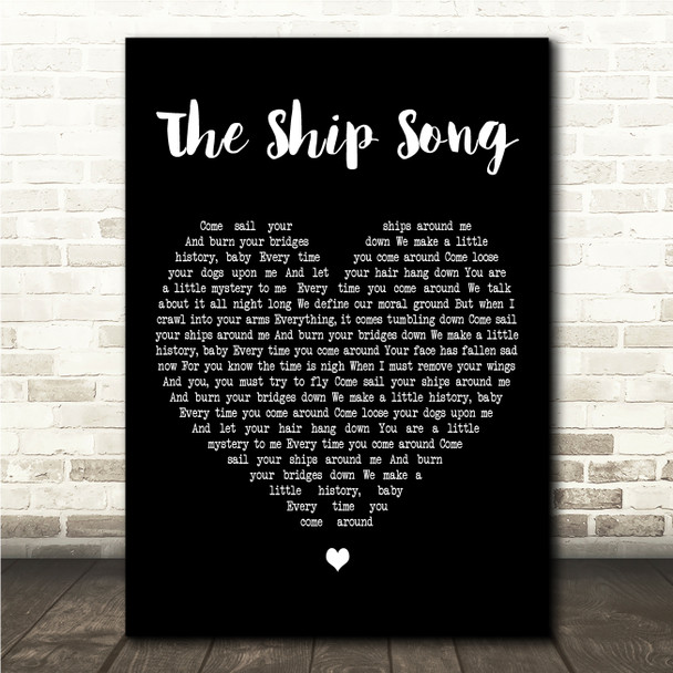 Nick Cave and the Bad Seeds The Ship Song Black Heart Song Lyric Wall Art Canvas Framed Print