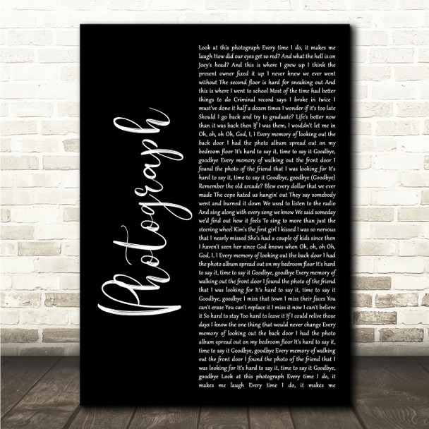 Nickelback Photograph Black Script Song Lyric Wall Art Canvas Framed Print