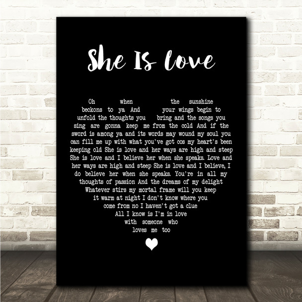 Oasis She Is Love Black Heart Song Lyric Wall Art Canvas Framed Print
