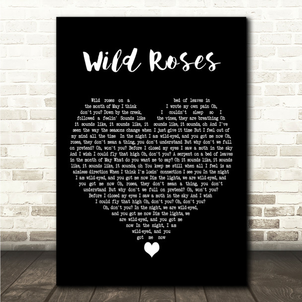 Of Monsters and Men Wild Roses Black Heart Song Lyric Wall Art Canvas Framed Print