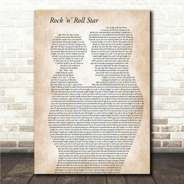 Oasis Rock 'n' Roll Star Father & Child Song Lyric Wall Art Canvas Framed Print