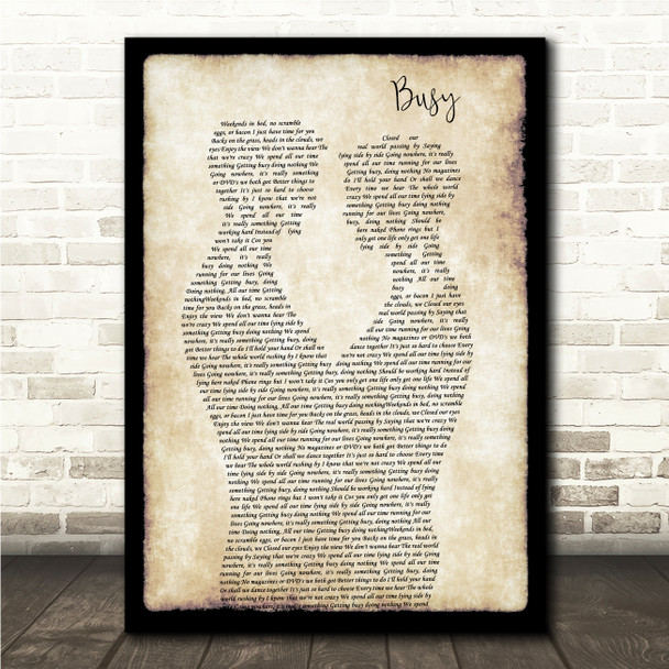 Olly Murs Busy Gay Couple Two Men Dancing Song Lyric Wall Art Canvas Framed Print