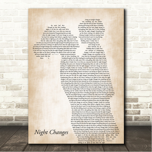 One Direction Night Changes Mother & Child Song Lyric Wall Art Canvas Framed Print