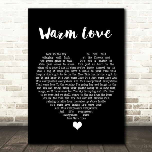 Van Morrison Warm Love Black Heart Song Lyric Quote Music Print