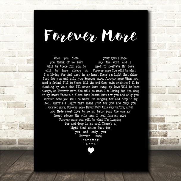 Puff Johnson Forever More Black Heart Song Lyric Wall Art Canvas Framed Print