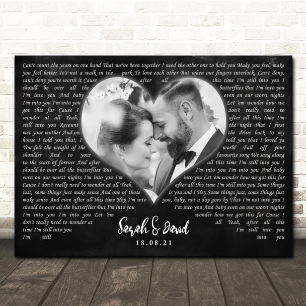 Paramore Still Into You Landscape Black Heart Wedding Photo Song Lyric Wall Art Canvas Framed Print