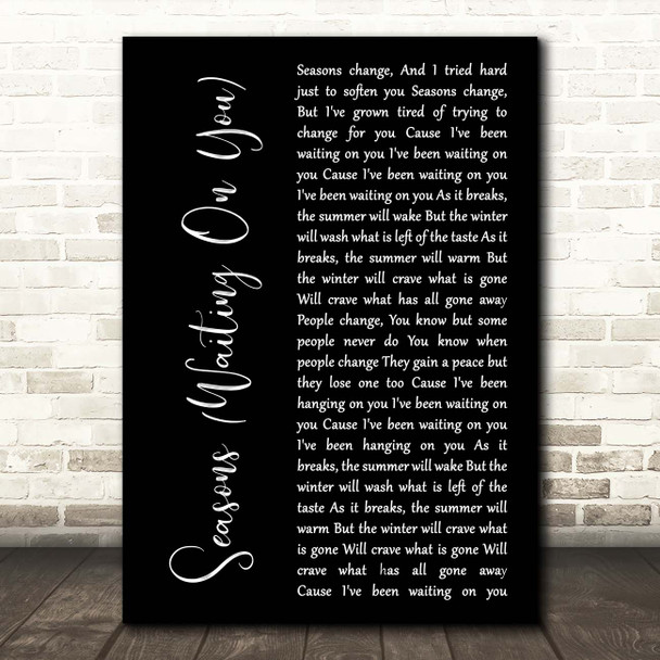 Future Islands Seasons (Waiting On You) Black Script Song Lyric Print